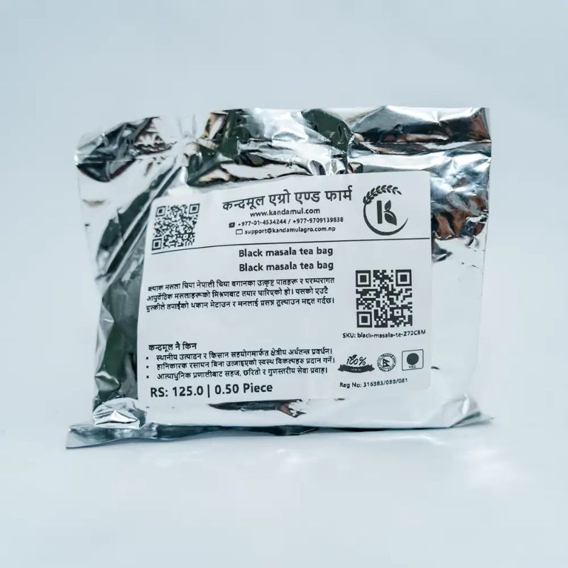 Black masala tea bag