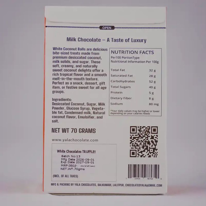White coconut truffles 70 gm