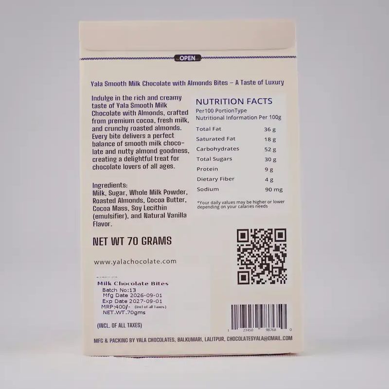 Milk chocolate bites 70 gm yala